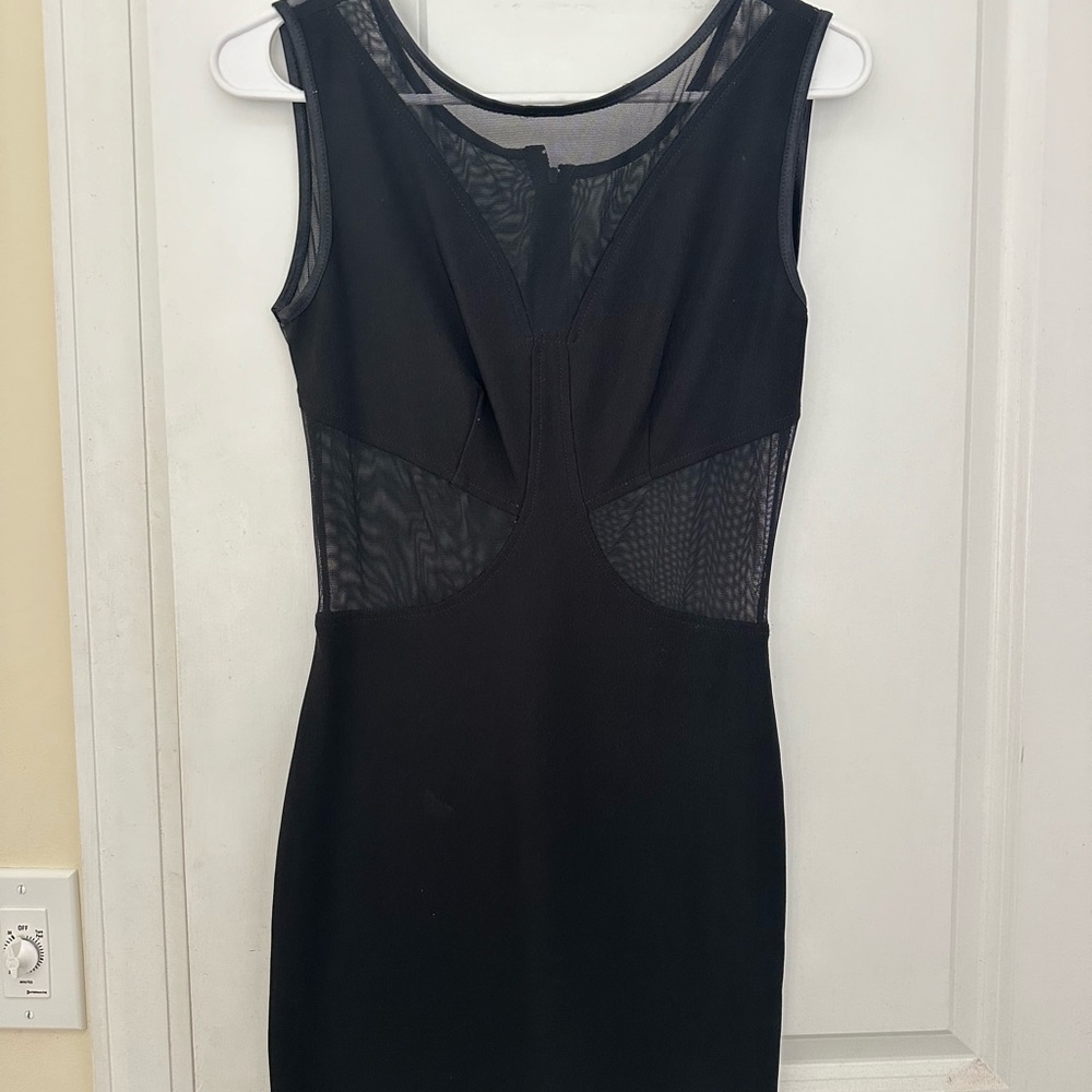 Black Mini Cocktail Dress with Cutouts